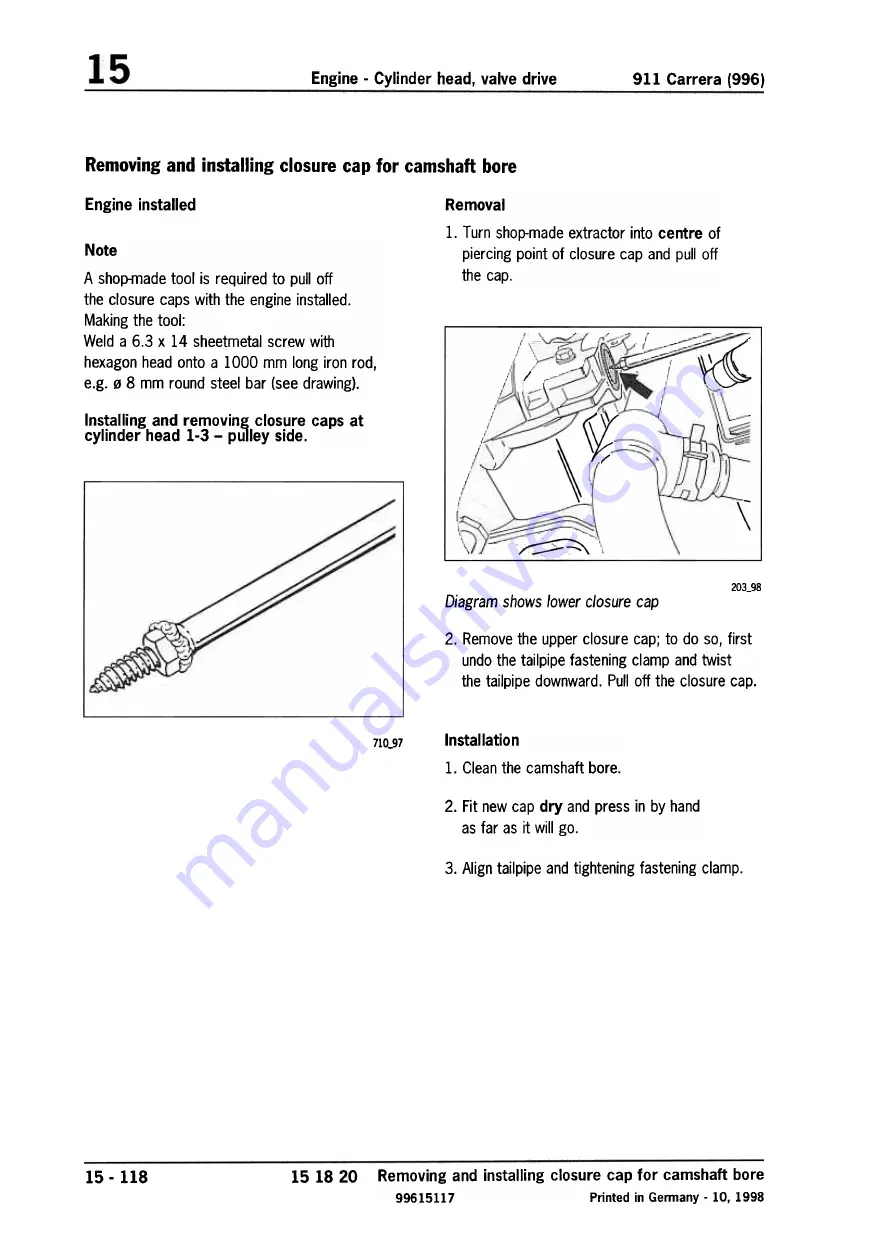 Porsche 911 Carrera (996) Technical Manual Download Page 108