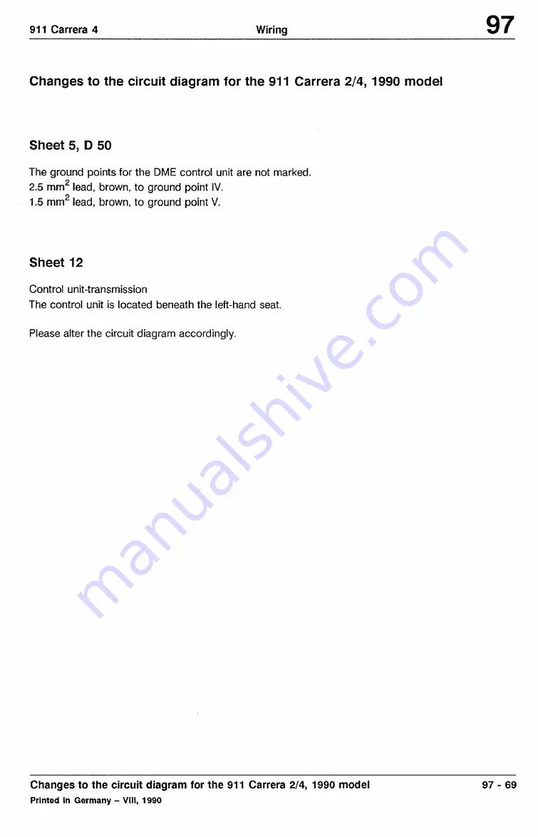 Porsche 911 - VOLUME 7 ELECTRICS WIRING DIAGRAMS Workshop Manual Download Page 46