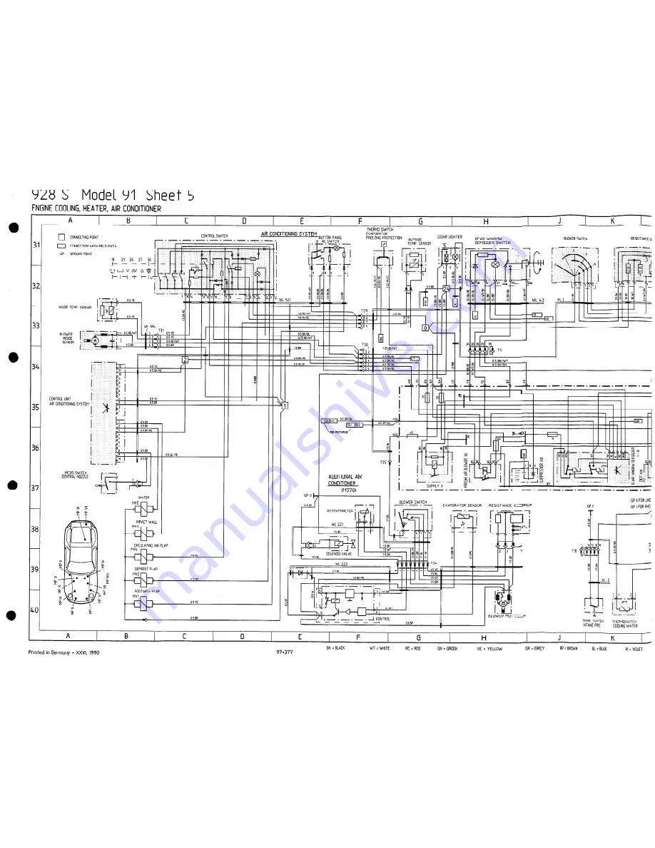 Porsche 928 GT - 1991 WIRE DIAGRAM Скачать руководство пользователя страница 11