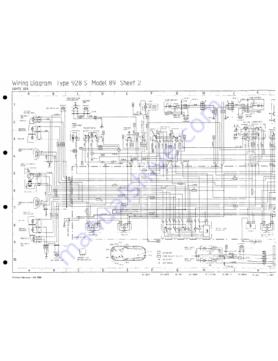 Porsche 928 S - 1987 WIRE DIAGRAM Скачать руководство пользователя страница 7