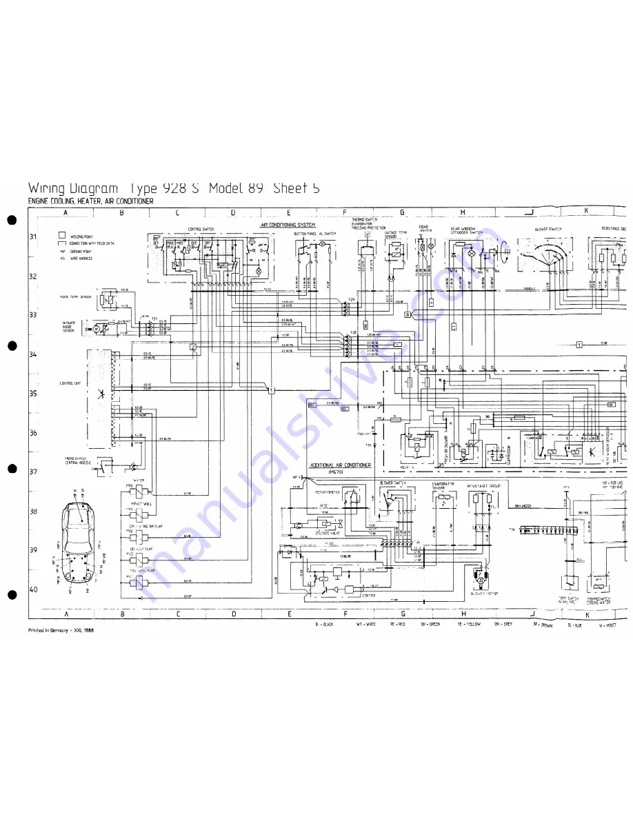 Porsche 928 S - 1987 WIRE DIAGRAM Скачать руководство пользователя страница 16