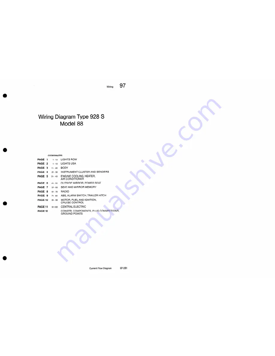 Porsche 928 S 1988 Wiring Diagram Download Page 1