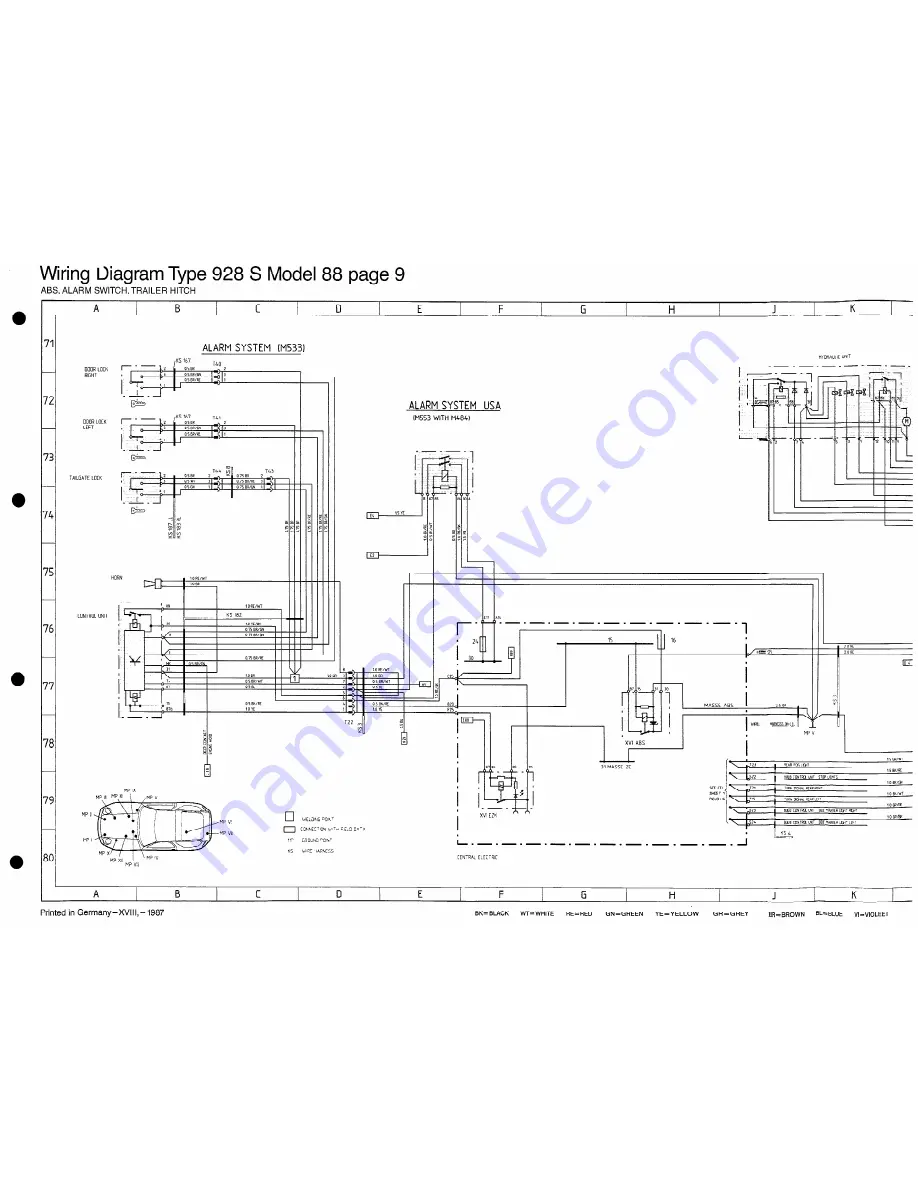 Porsche 928 S 1988 Wiring Diagram Download Page 28