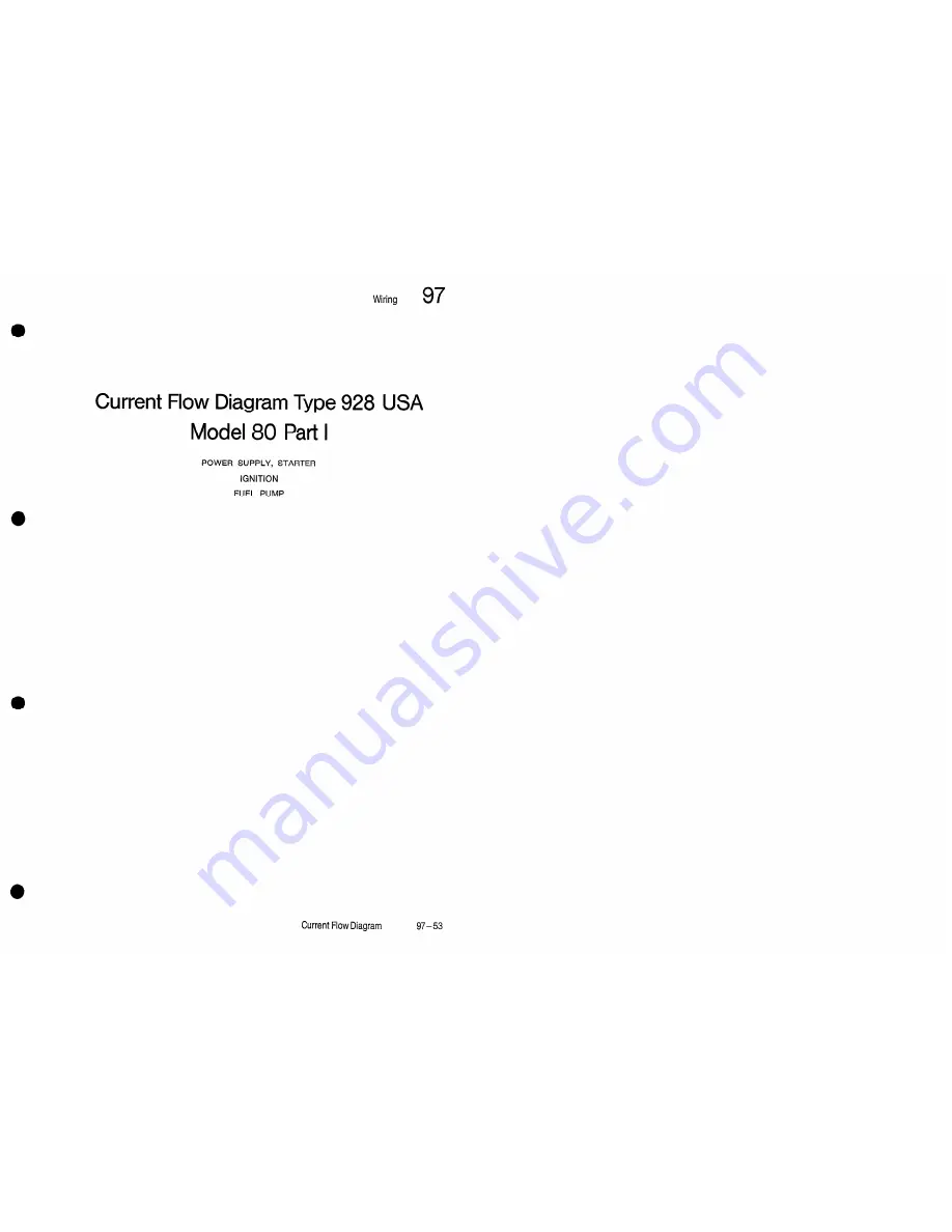 Porsche 928 USA - 1980 CURRENT FLOW DIAGRAM Manual Download Page 3