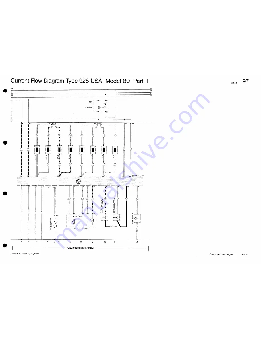 Porsche 928 USA - 1980 CURRENT FLOW DIAGRAM Manual Download Page 6