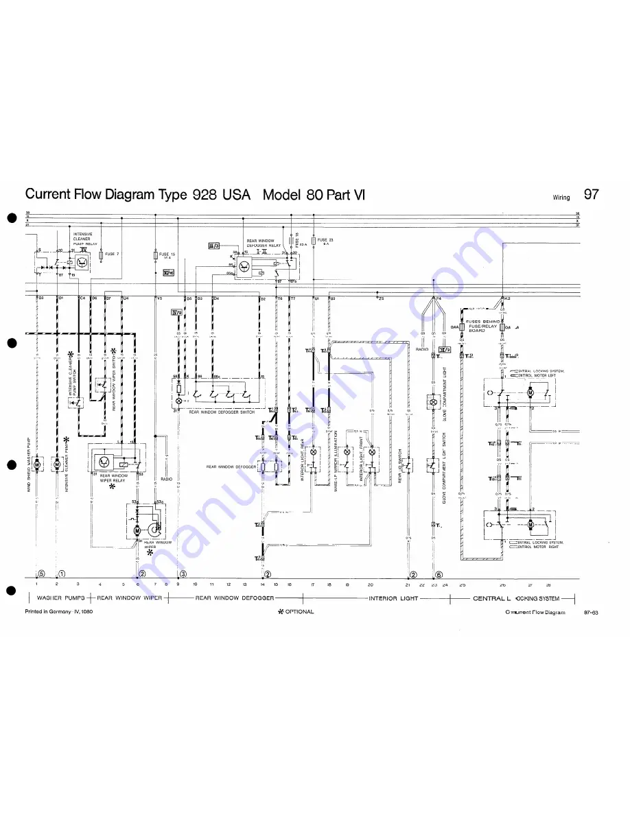 Porsche 928 USA - 1980 CURRENT FLOW DIAGRAM Скачать руководство пользователя страница 14