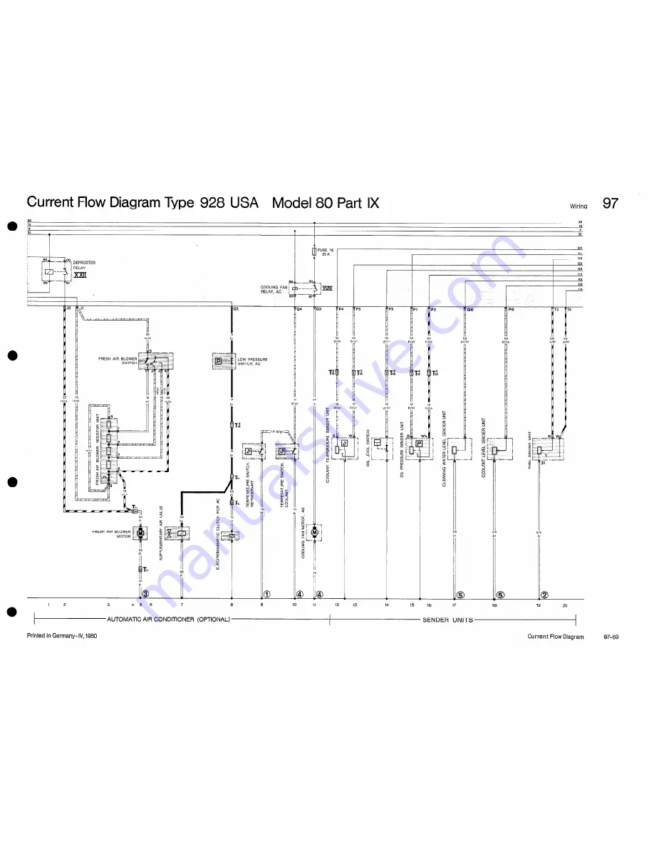 Porsche 928 USA - 1980 CURRENT FLOW DIAGRAM Скачать руководство пользователя страница 20