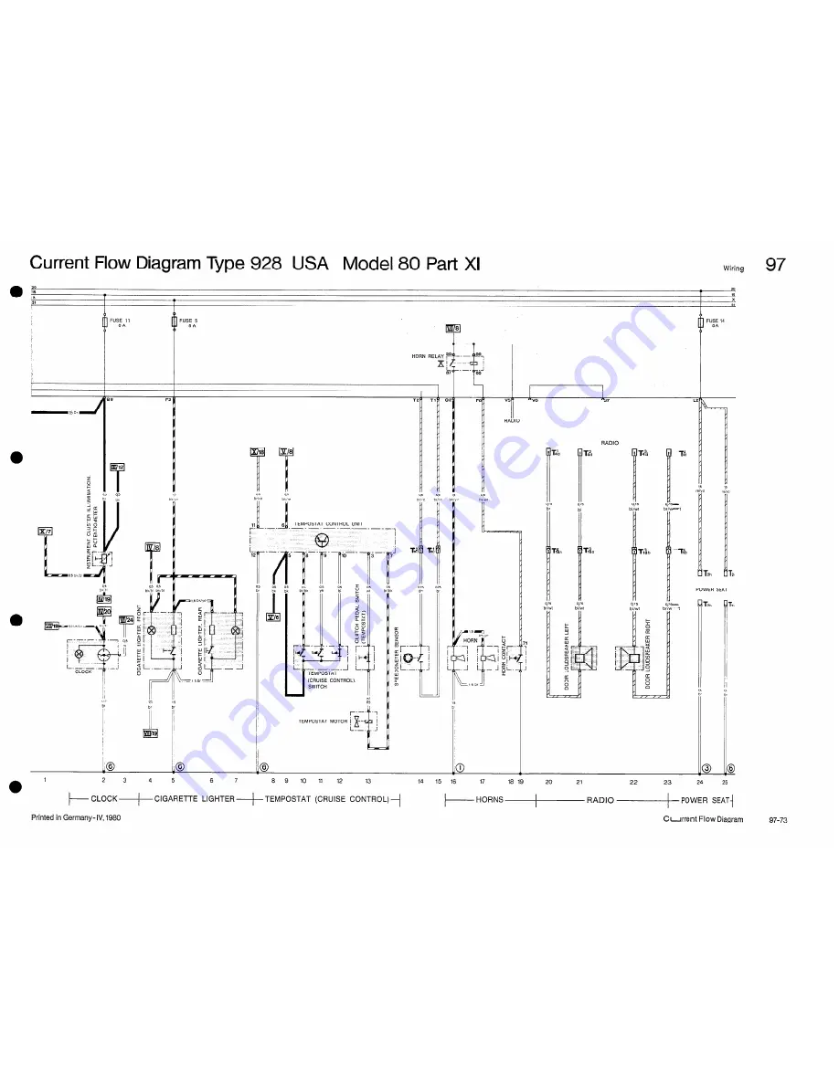 Porsche 928 USA - 1980 CURRENT FLOW DIAGRAM Manual Download Page 24