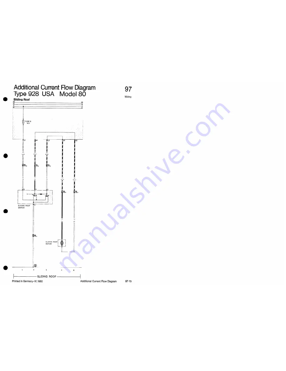 Porsche 928 USA - 1980 CURRENT FLOW DIAGRAM Manual Download Page 28