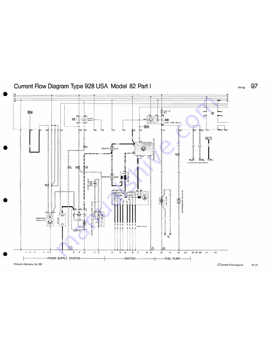 Porsche 928 USA - 1982 CURRENT FLOW DIAGRAM Manual Download Page 4