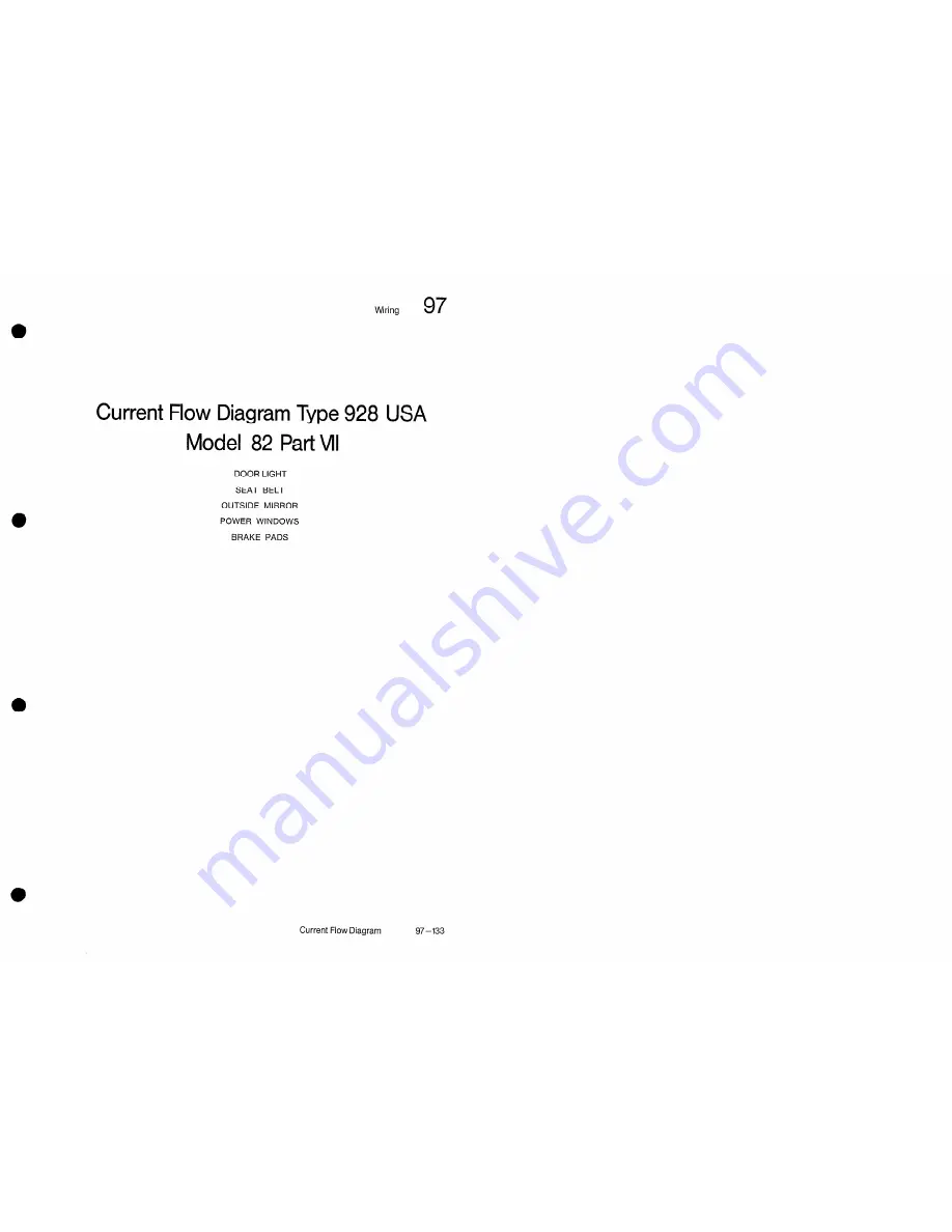 Porsche 928 USA - 1982 CURRENT FLOW DIAGRAM Скачать руководство пользователя страница 15