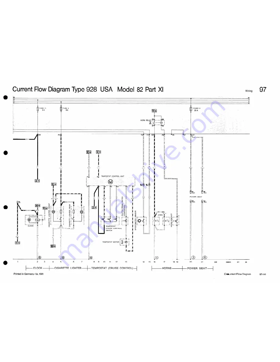 Porsche 928 USA - 1982 CURRENT FLOW DIAGRAM Скачать руководство пользователя страница 24