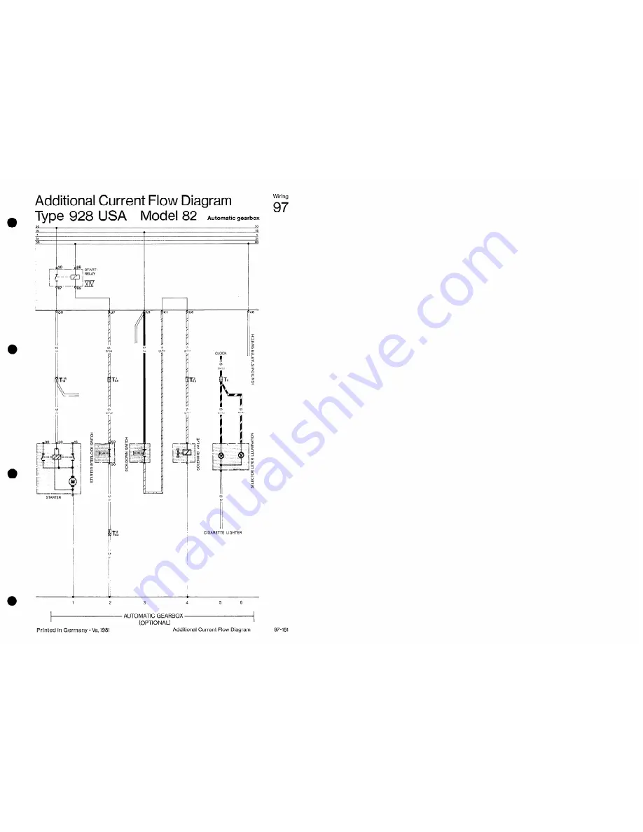 Porsche 928 USA - 1982 CURRENT FLOW DIAGRAM Скачать руководство пользователя страница 30