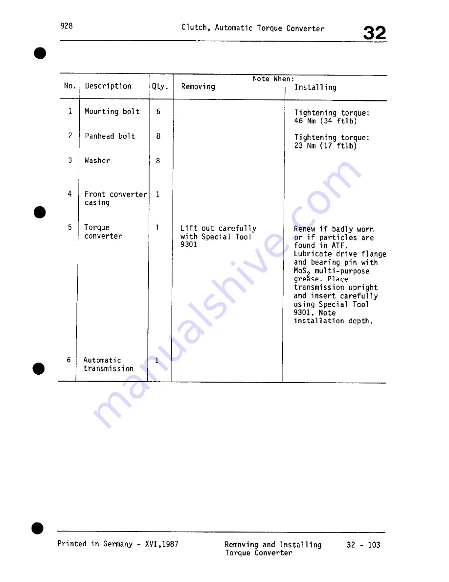 Porsche 928 - Workshop Manual Download Page 1036