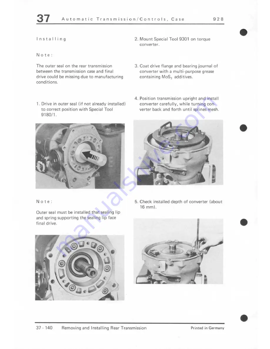 Porsche 928 - Workshop Manual Download Page 1076