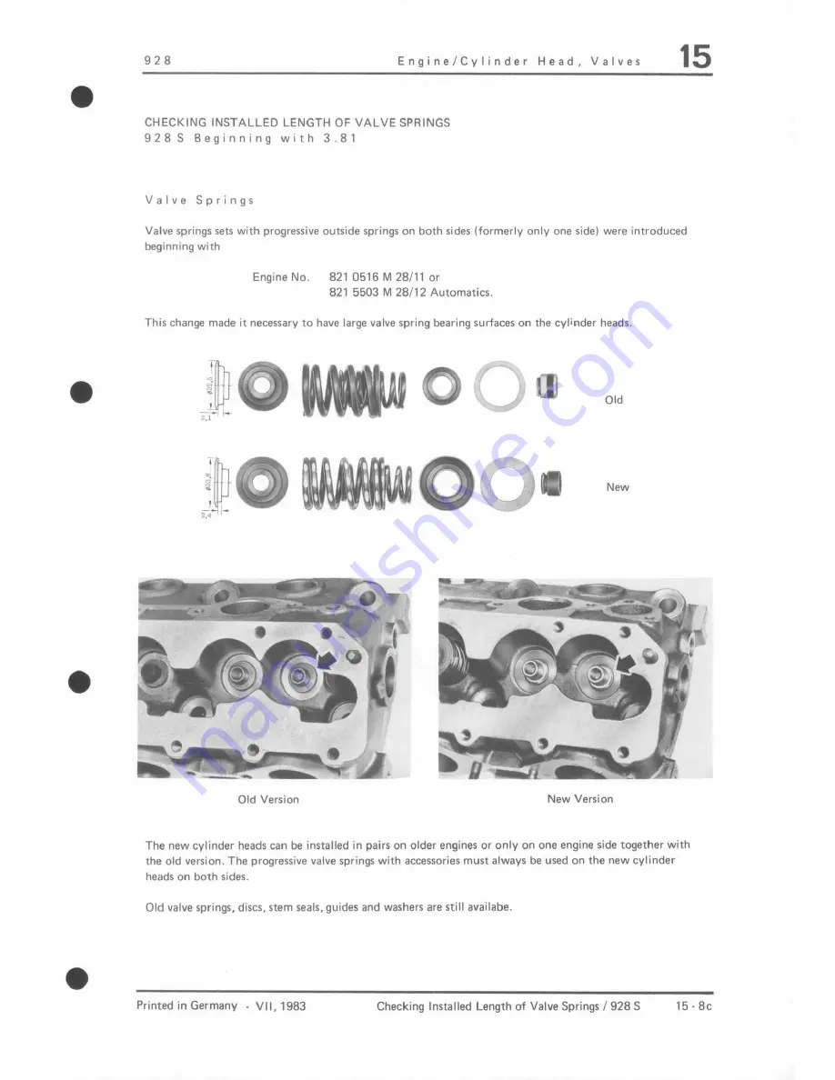 Porsche 928 - Workshop Manual Download Page 181