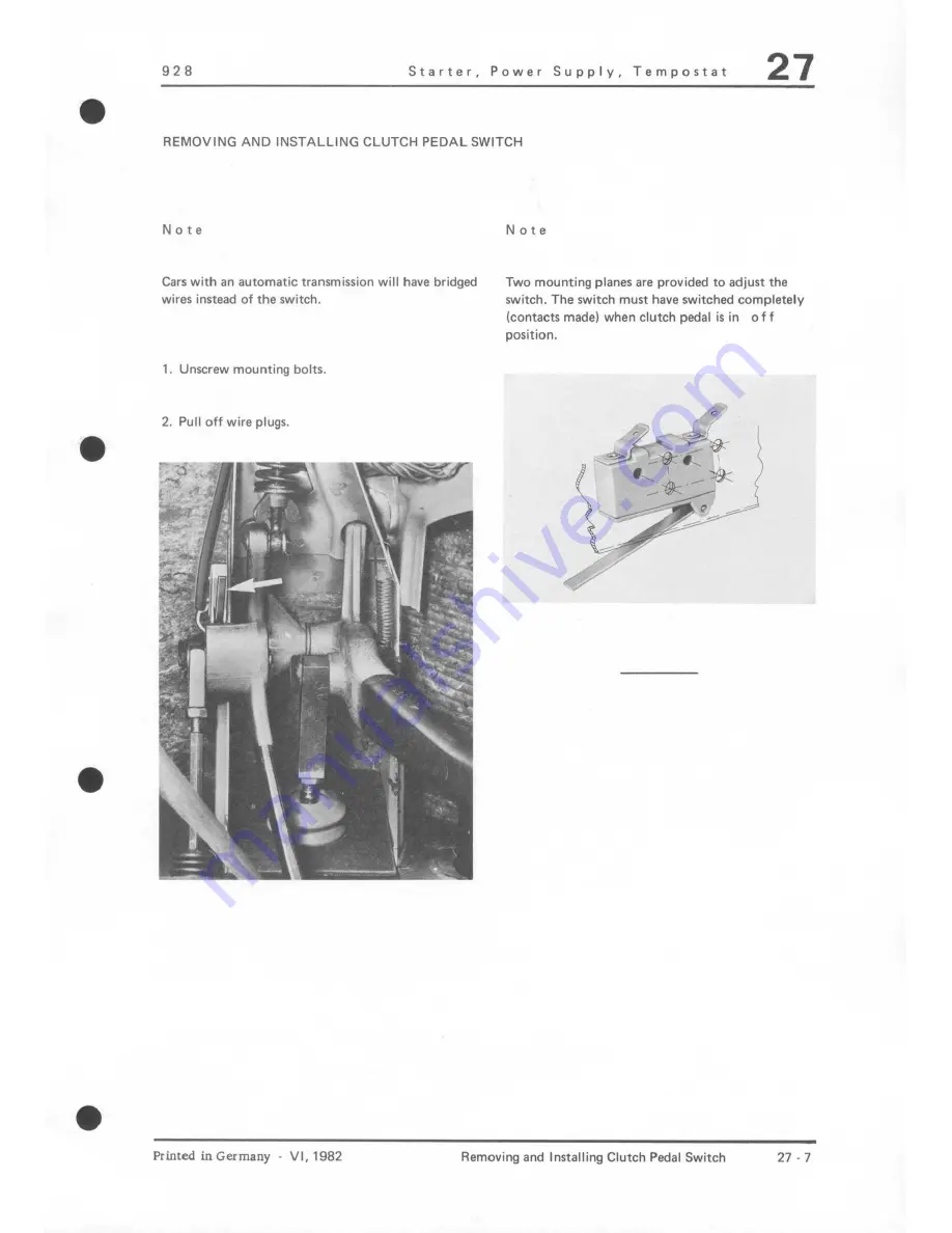 Porsche 928 - Workshop Manual Download Page 477