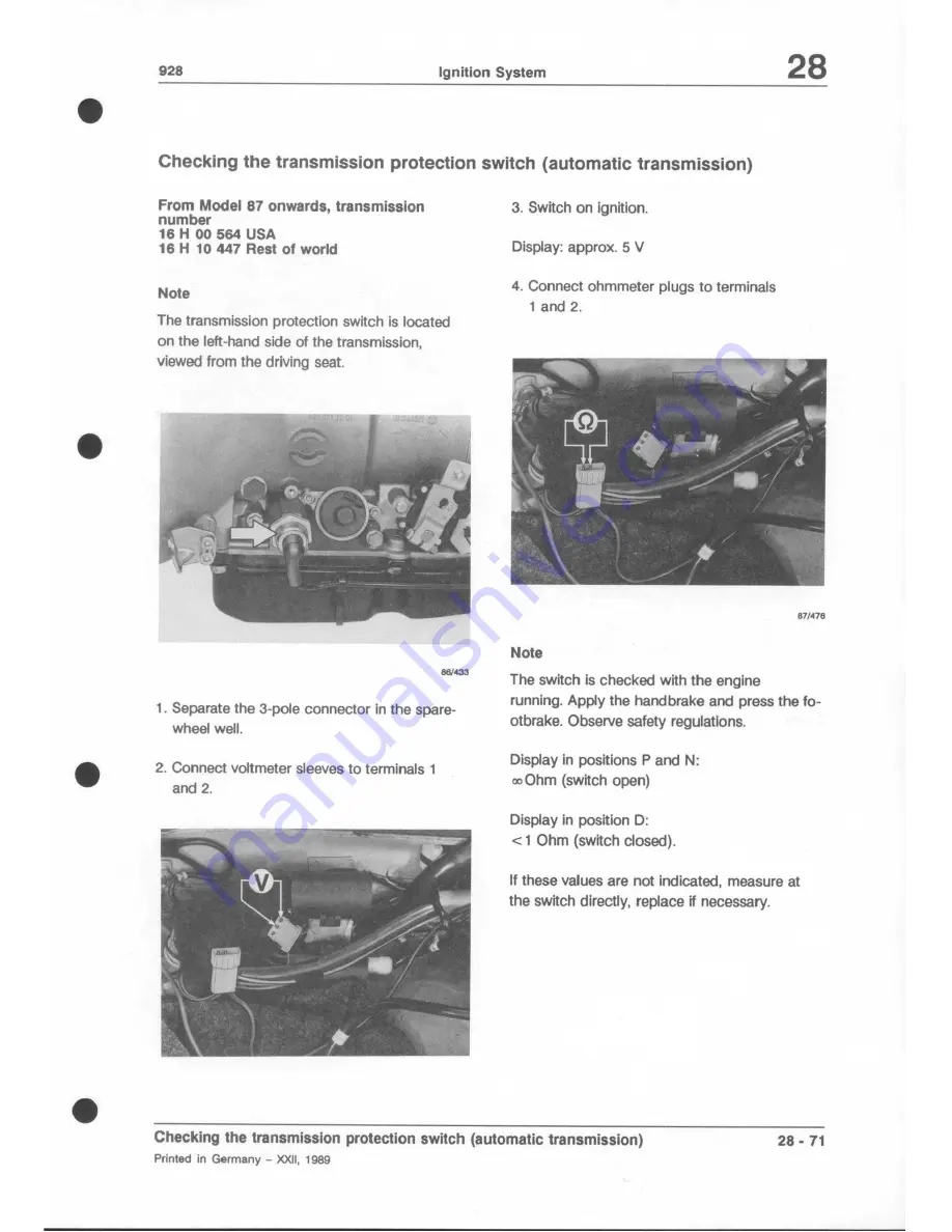 Porsche 928 - Workshop Manual Download Page 568