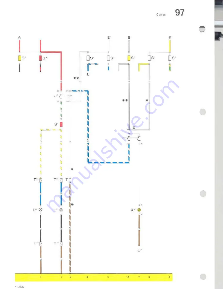 Porsche 930 TURBO USA - 1976 CURRENT FLOW DIAGRAM Manual Download Page 14