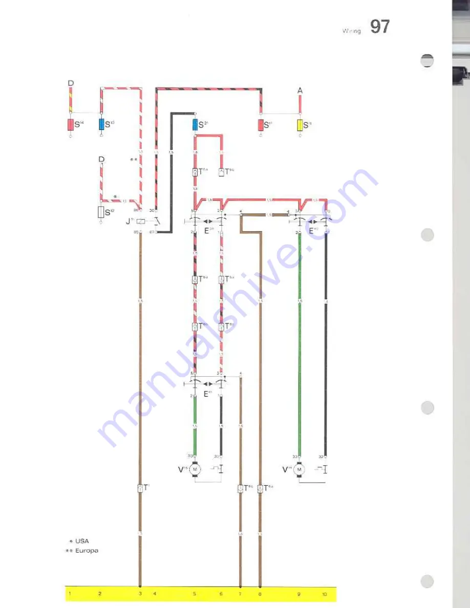 Porsche 930 TURBO USA - 1976 CURRENT FLOW DIAGRAM Manual Download Page 34