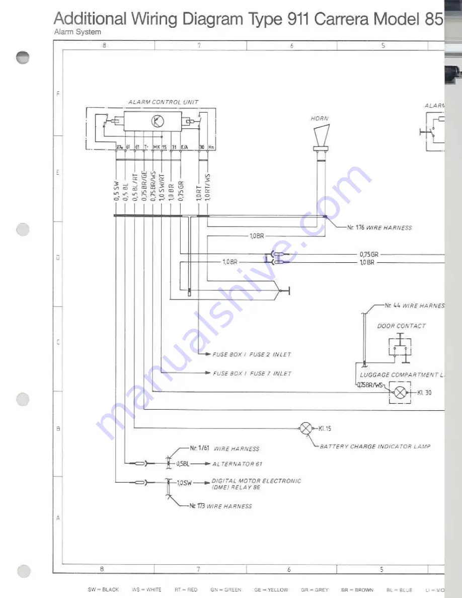 Porsche 930 TURBO USA - 1976 CURRENT FLOW DIAGRAM Manual Download Page 40