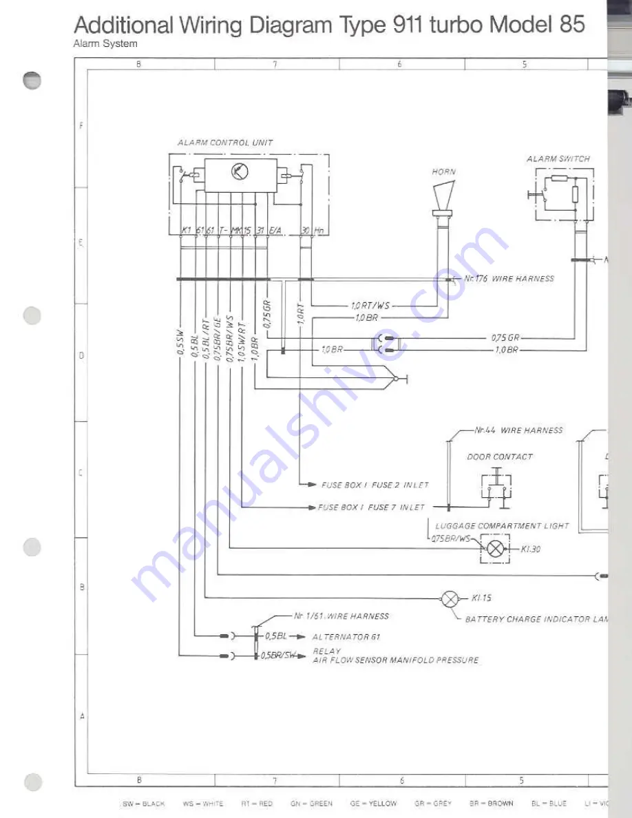 Porsche 930 TURBO USA - 1976 CURRENT FLOW DIAGRAM Manual Download Page 42