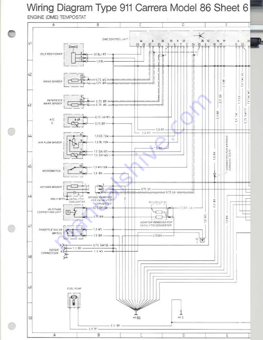 Porsche 930 TURBO USA - 1976 CURRENT FLOW DIAGRAM Manual Download Page 44