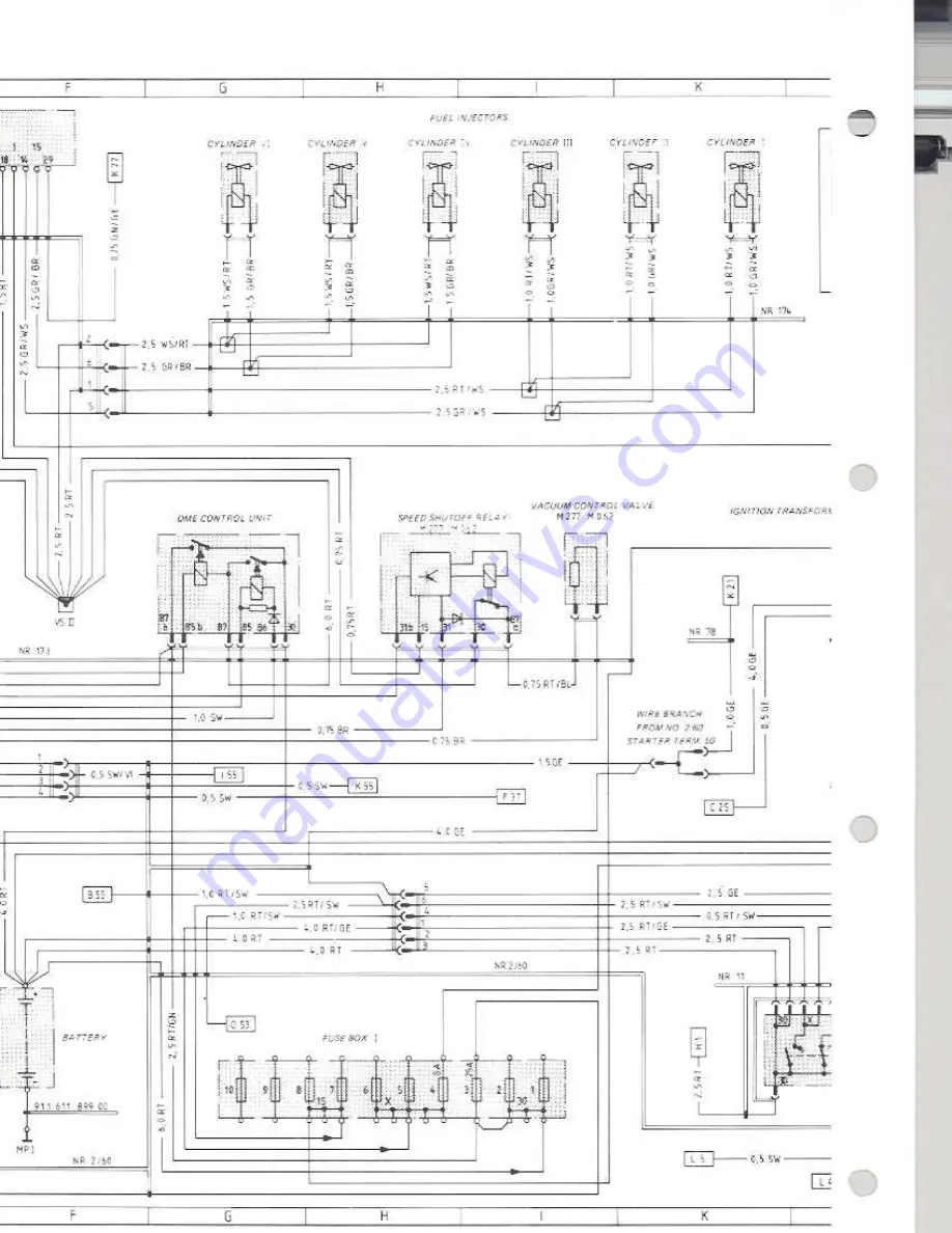 Porsche 930 TURBO USA - 1976 CURRENT FLOW DIAGRAM Manual Download Page 45