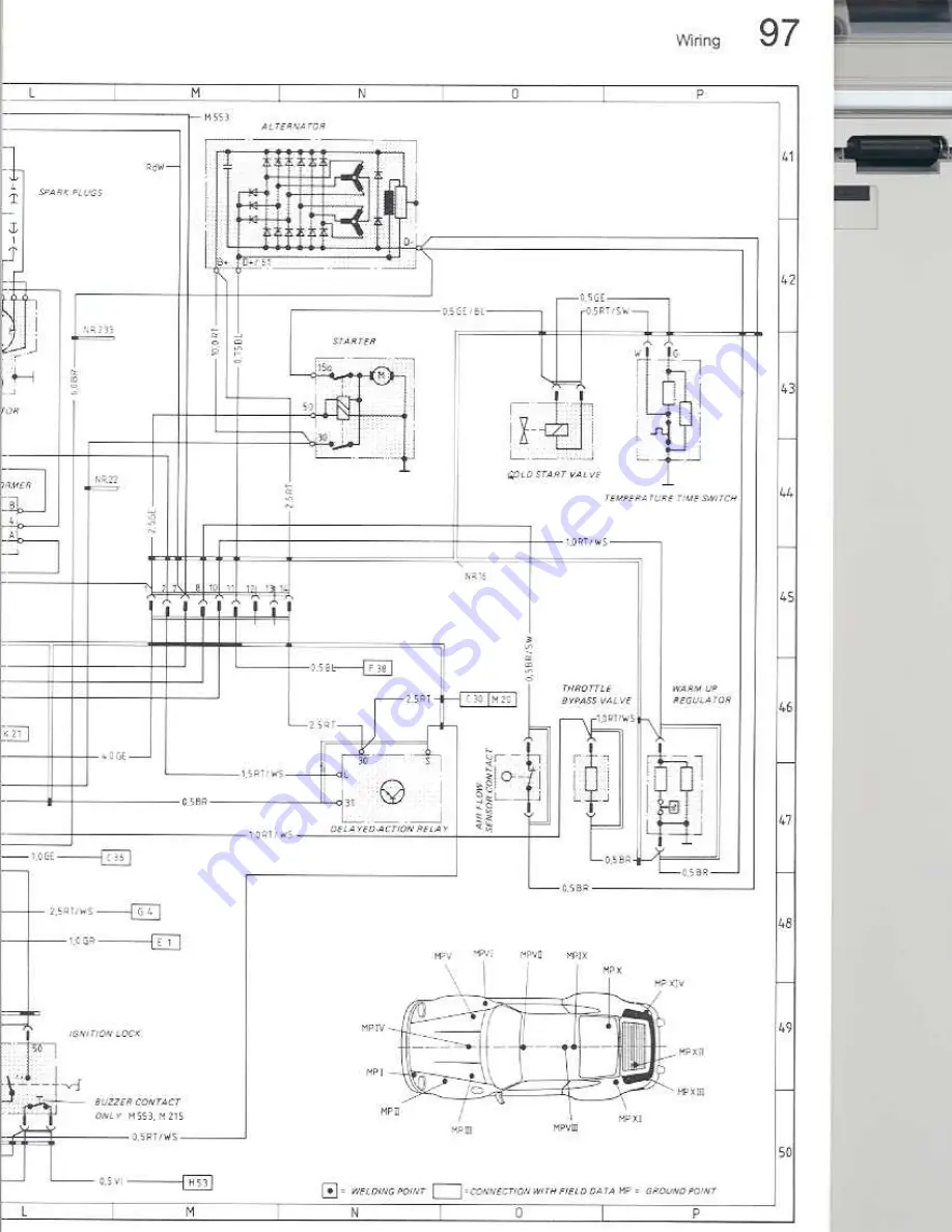 Porsche 930 TURBO USA - 1976 CURRENT FLOW DIAGRAM Manual Download Page 70