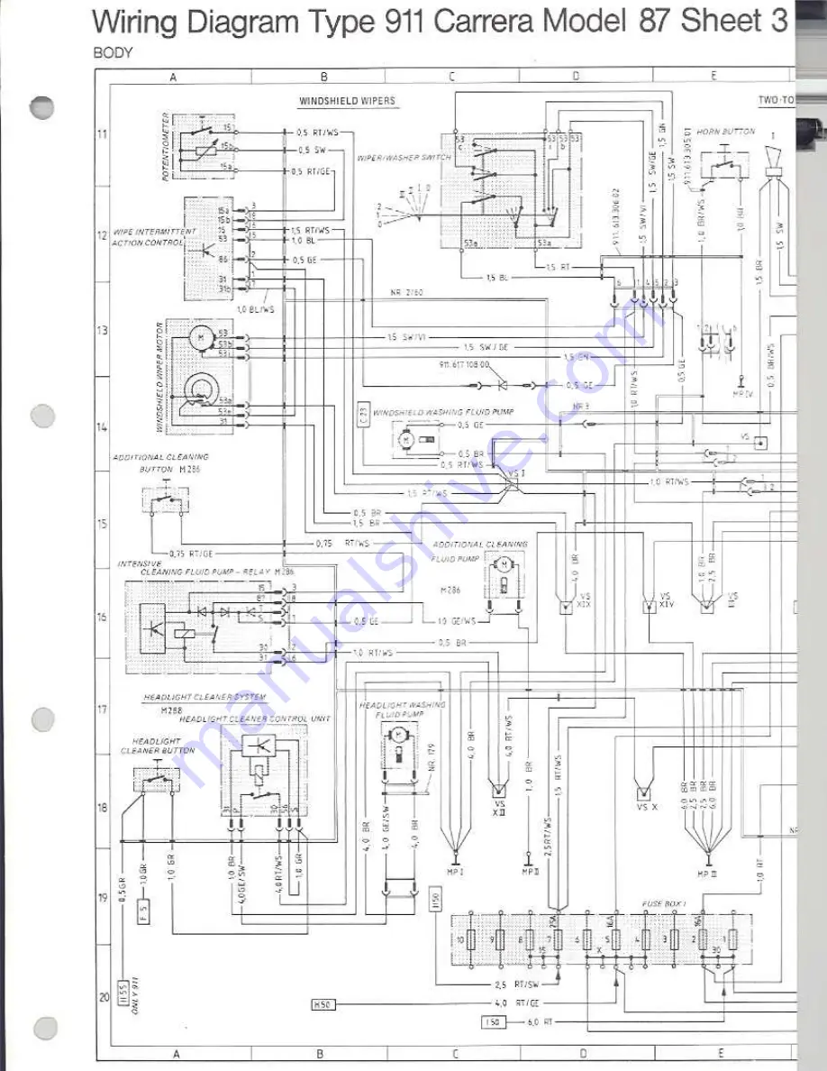 Porsche 930 TURBO USA - 1976 CURRENT FLOW DIAGRAM Manual Download Page 82