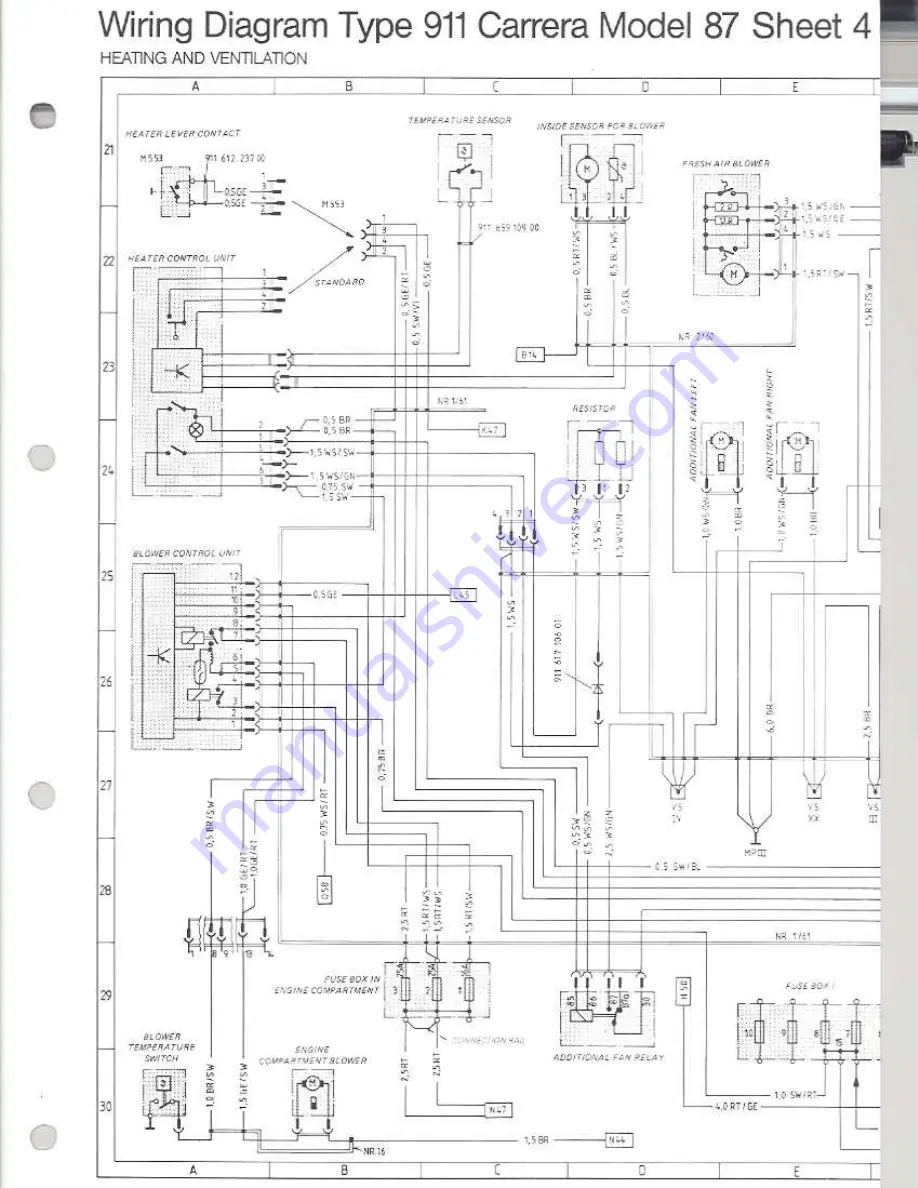 Porsche 930 TURBO USA - 1976 CURRENT FLOW DIAGRAM Manual Download Page 85