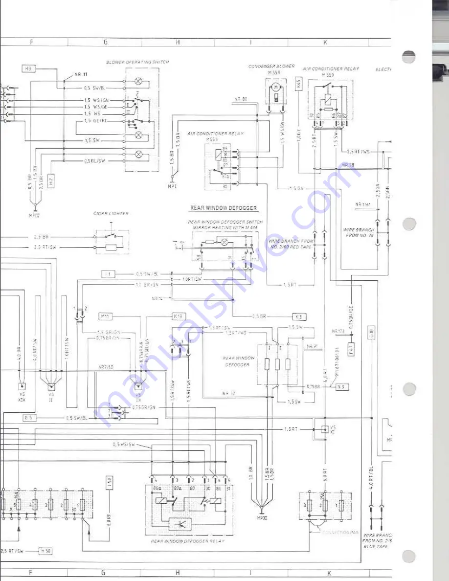 Porsche 930 TURBO USA - 1976 CURRENT FLOW DIAGRAM Скачать руководство пользователя страница 86