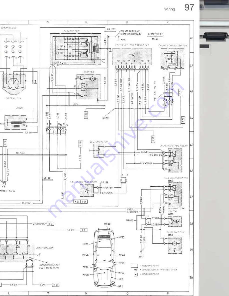 Porsche 930 TURBO USA - 1976 CURRENT FLOW DIAGRAM Manual Download Page 93