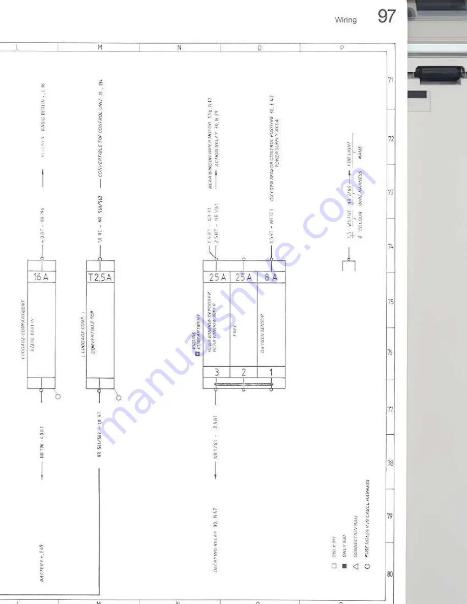 Porsche 930 TURBO USA - 1976 CURRENT FLOW DIAGRAM Manual Download Page 99