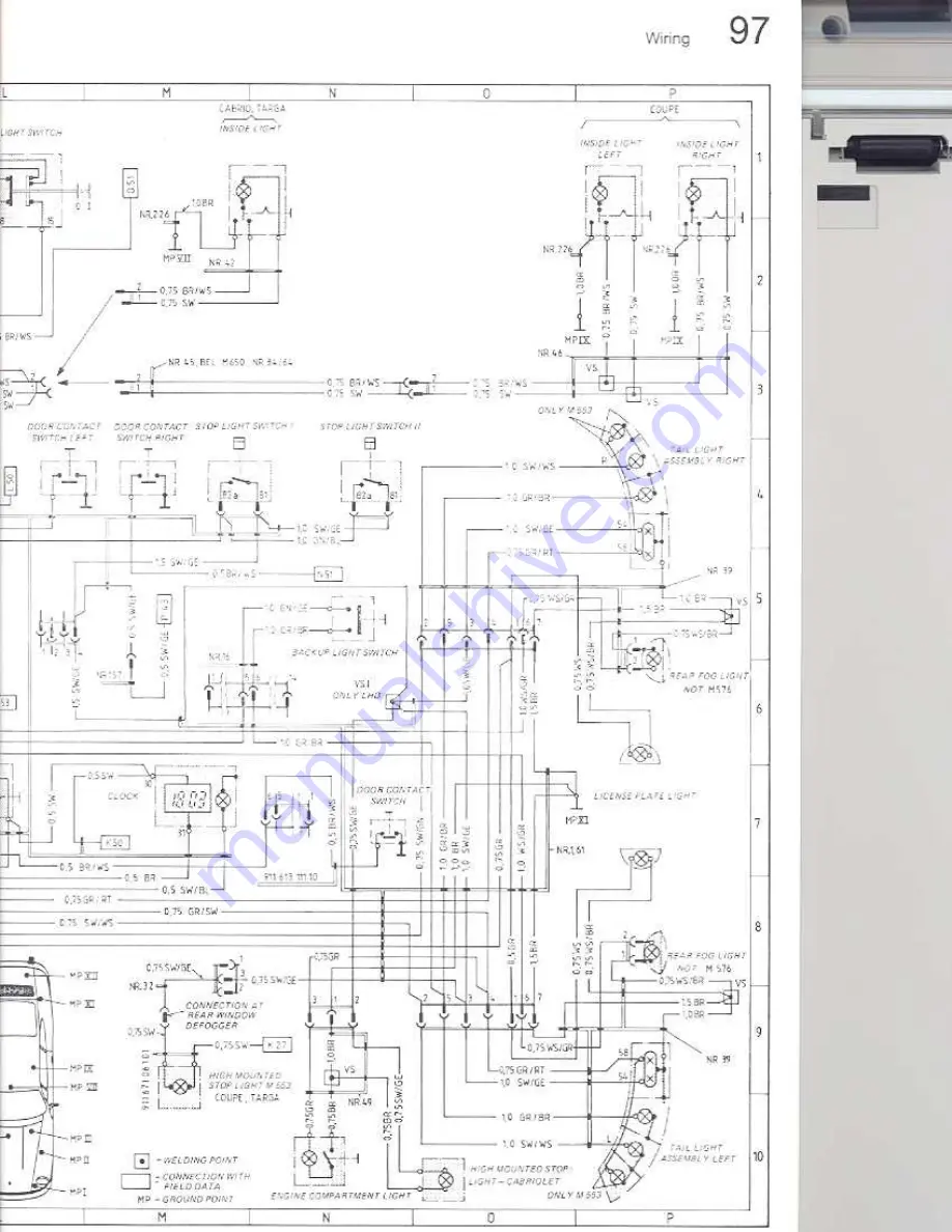 Porsche 930 TURBO USA - 1976 CURRENT FLOW DIAGRAM Manual Download Page 105