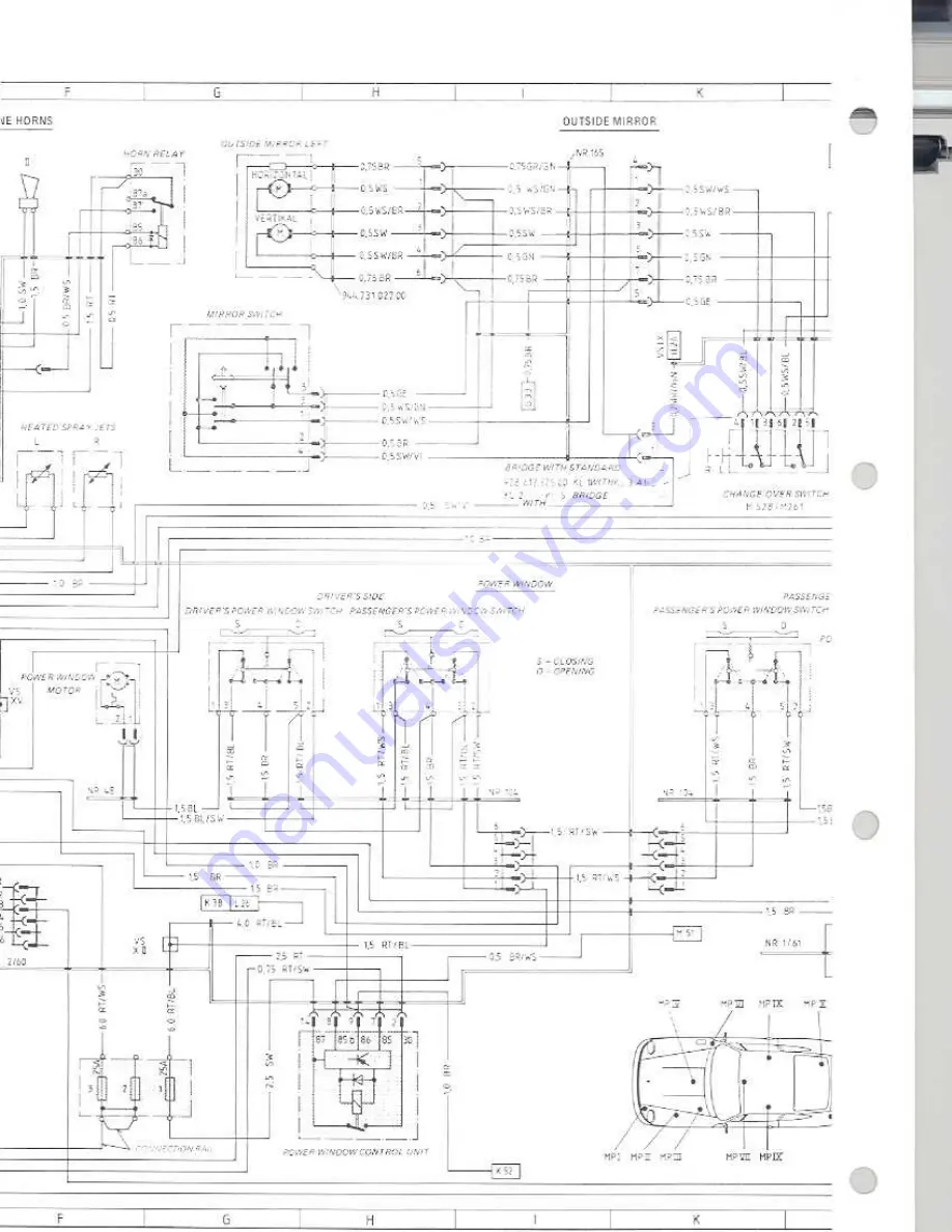 Porsche 930 TURBO USA - 1976 CURRENT FLOW DIAGRAM Manual Download Page 107