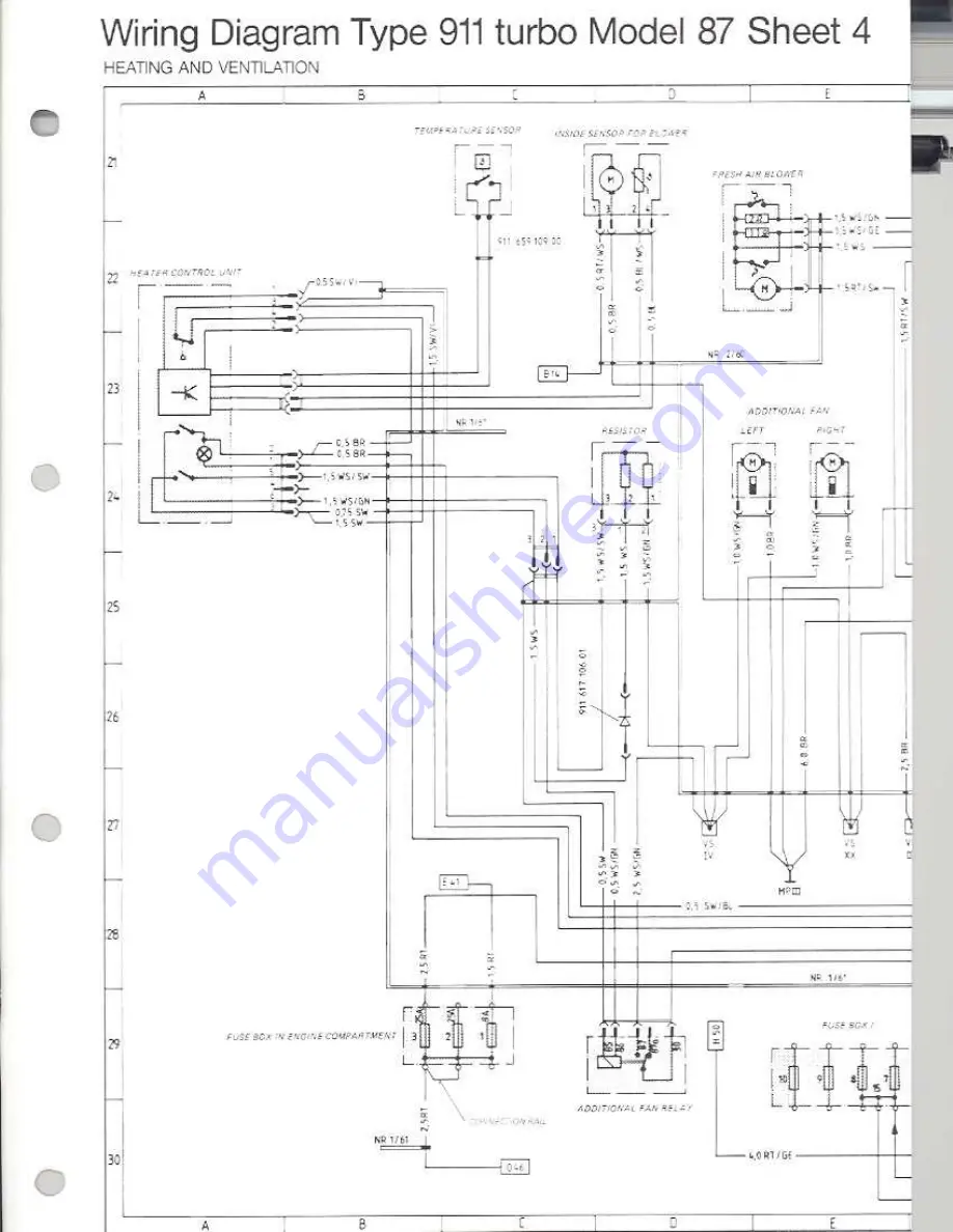 Porsche 930 TURBO USA - 1976 CURRENT FLOW DIAGRAM Скачать руководство пользователя страница 109