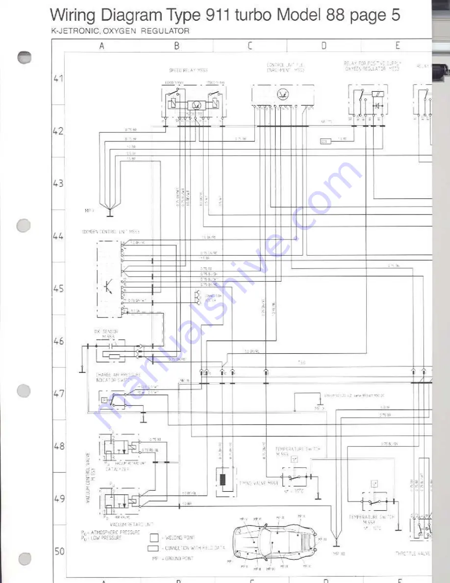 Porsche 930 TURBO USA - 1976 CURRENT FLOW DIAGRAM Manual Download Page 140