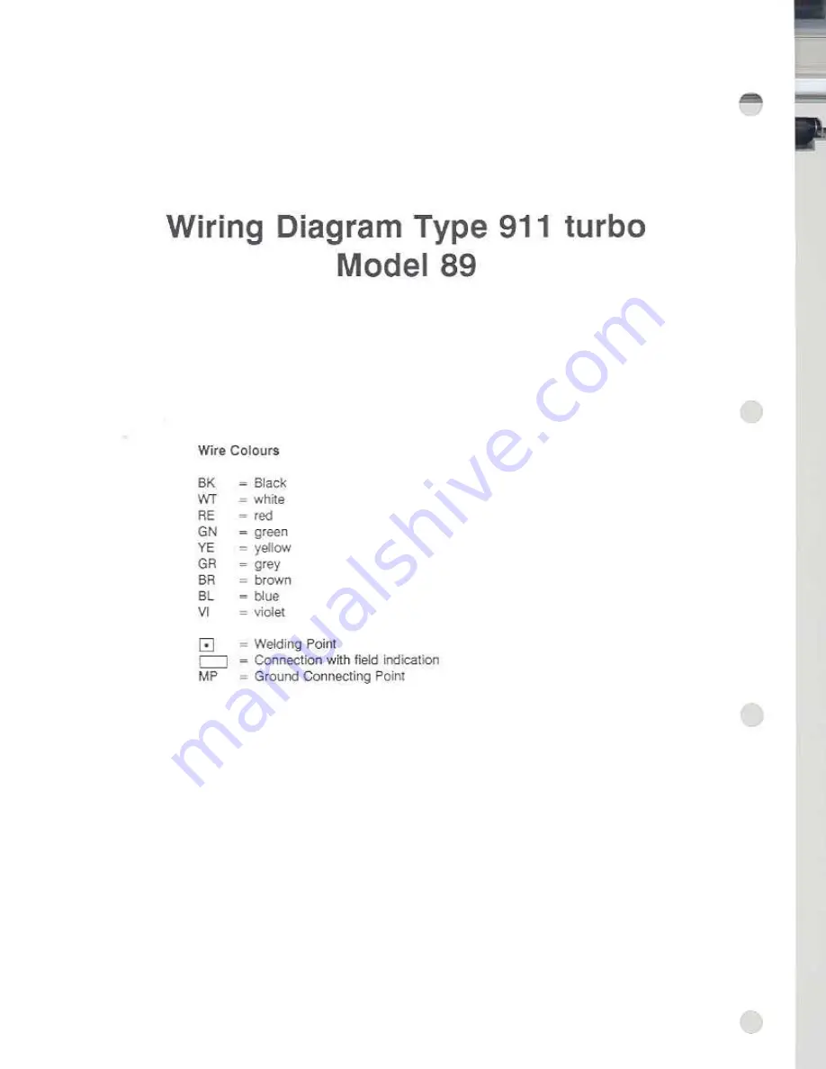 Porsche 930 TURBO USA - 1976 CURRENT FLOW DIAGRAM Скачать руководство пользователя страница 158