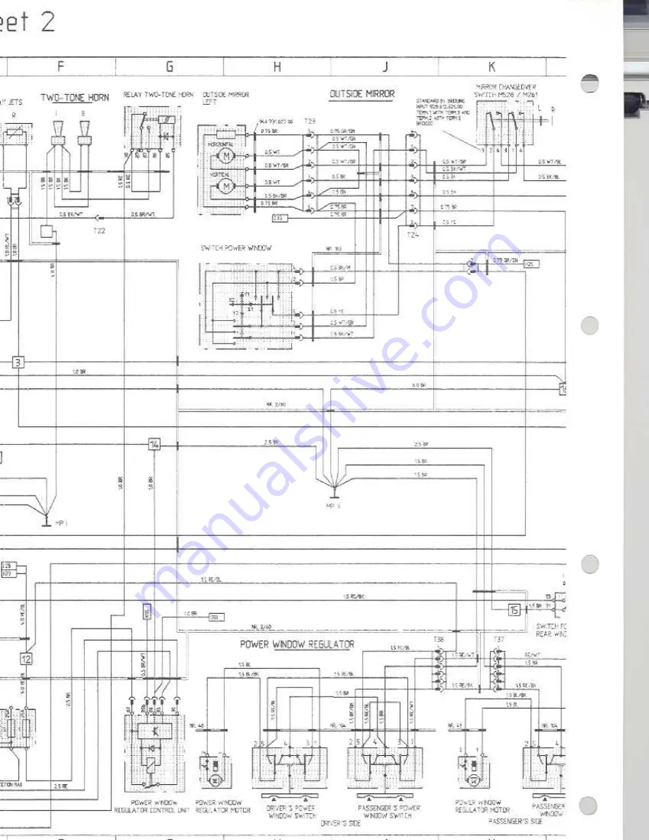 Porsche 930 TURBO USA - 1976 CURRENT FLOW DIAGRAM Скачать руководство пользователя страница 163