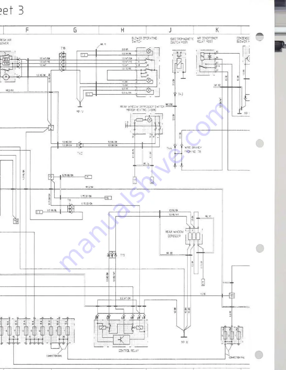 Porsche 930 TURBO USA - 1976 CURRENT FLOW DIAGRAM Скачать руководство пользователя страница 166