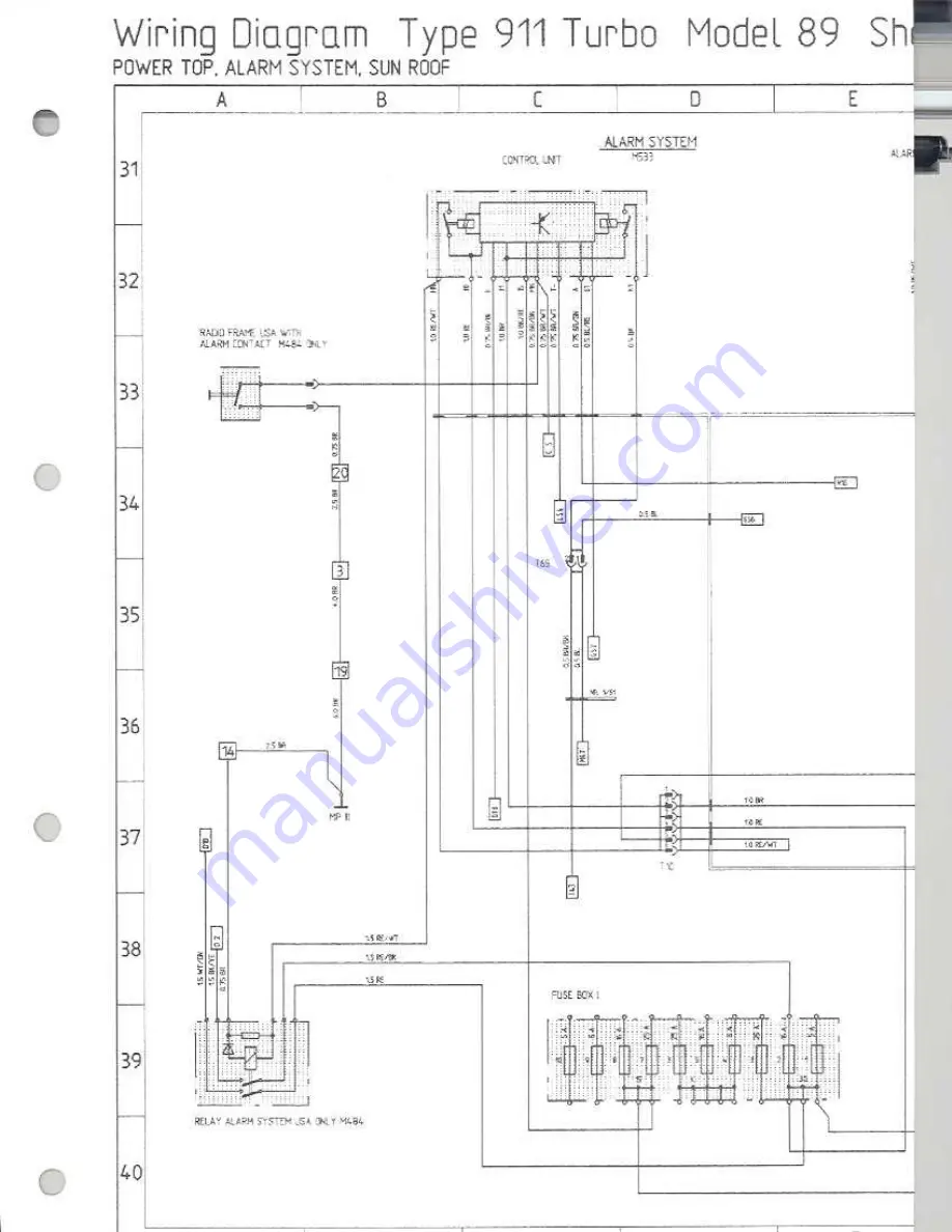 Porsche 930 TURBO USA - 1976 CURRENT FLOW DIAGRAM Скачать руководство пользователя страница 168