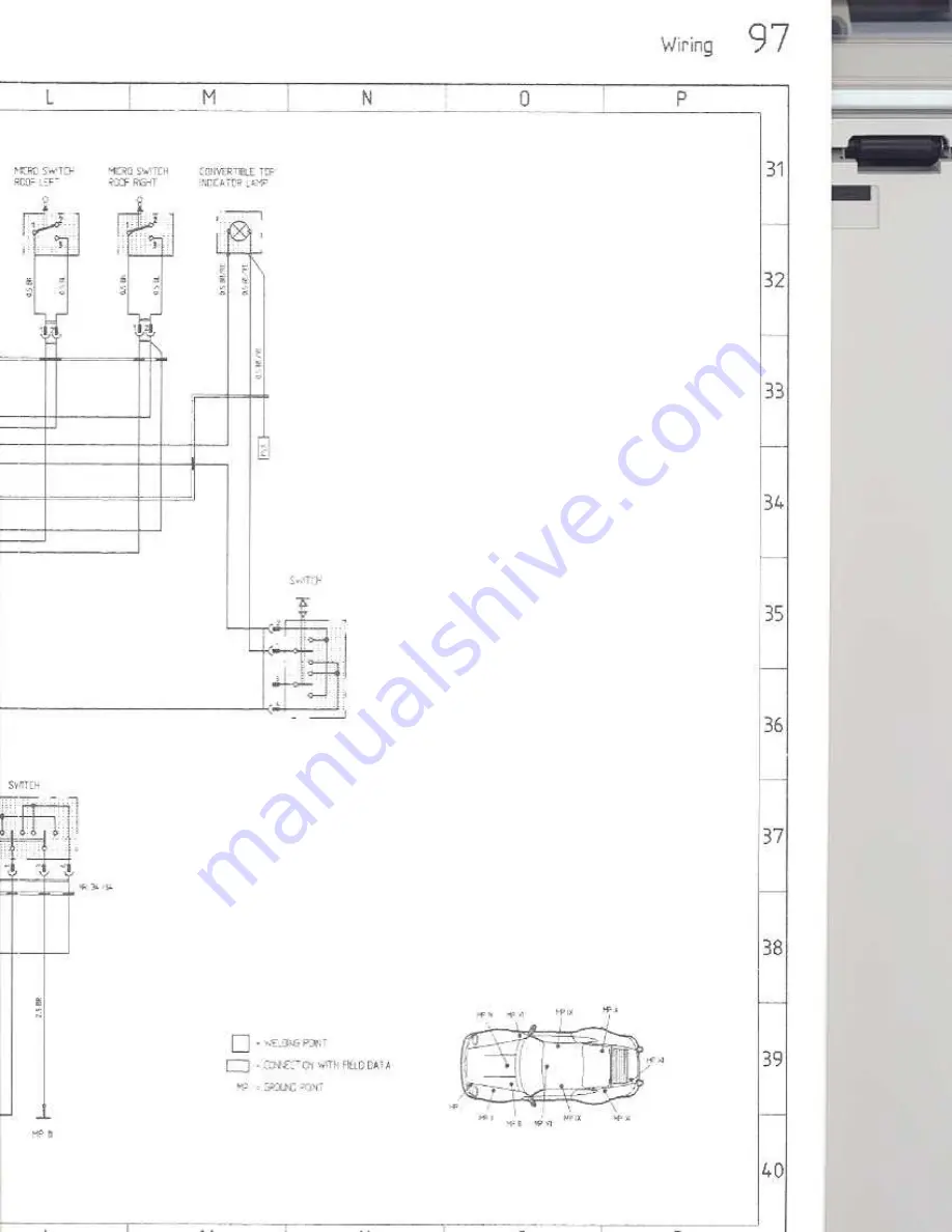 Porsche 930 TURBO USA - 1976 CURRENT FLOW DIAGRAM Скачать руководство пользователя страница 170