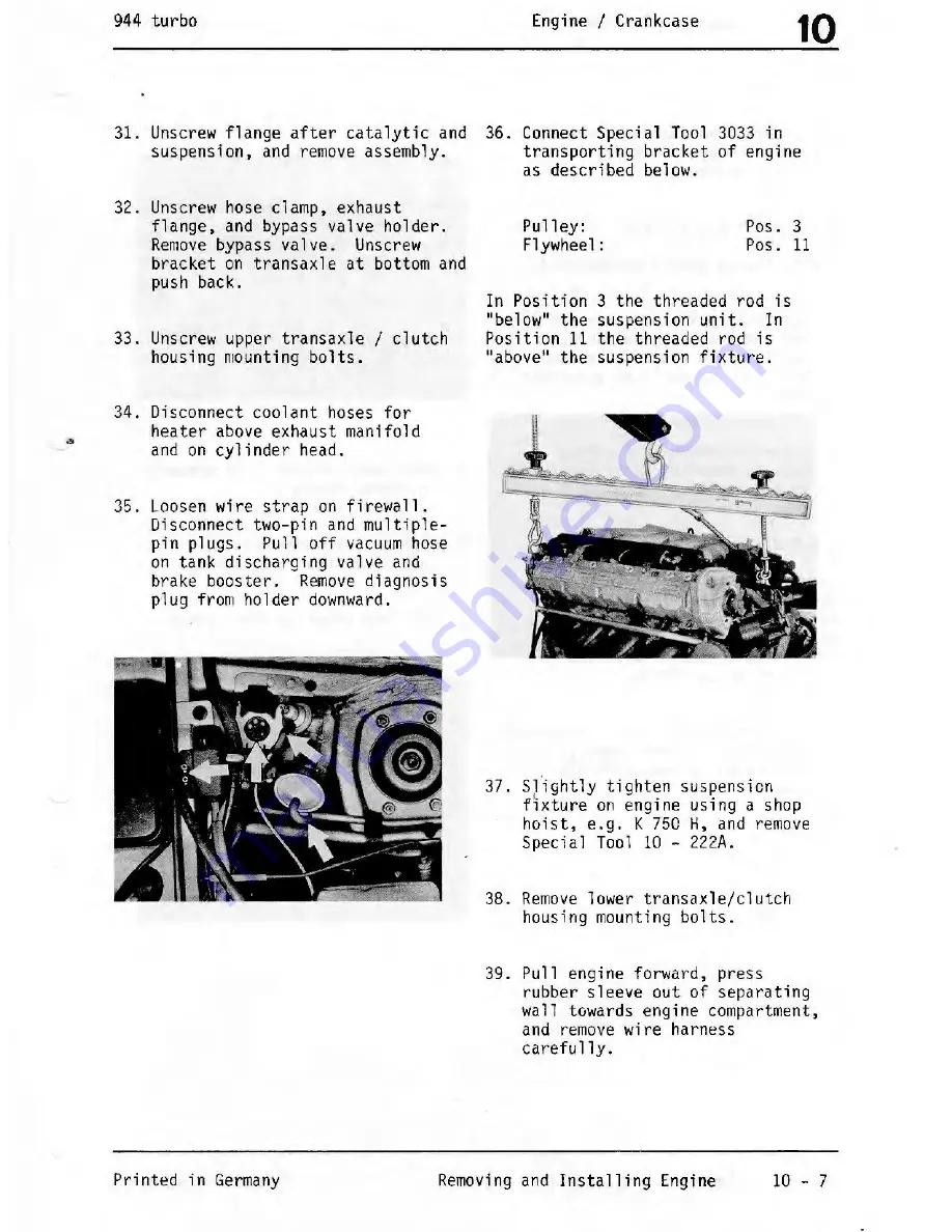 Porsche 944 Turbo 1988 Workshop Manual Download Page 36