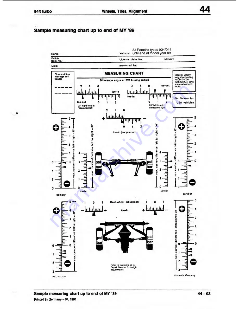 Porsche 944 Turbo 1988 Workshop Manual Download Page 277