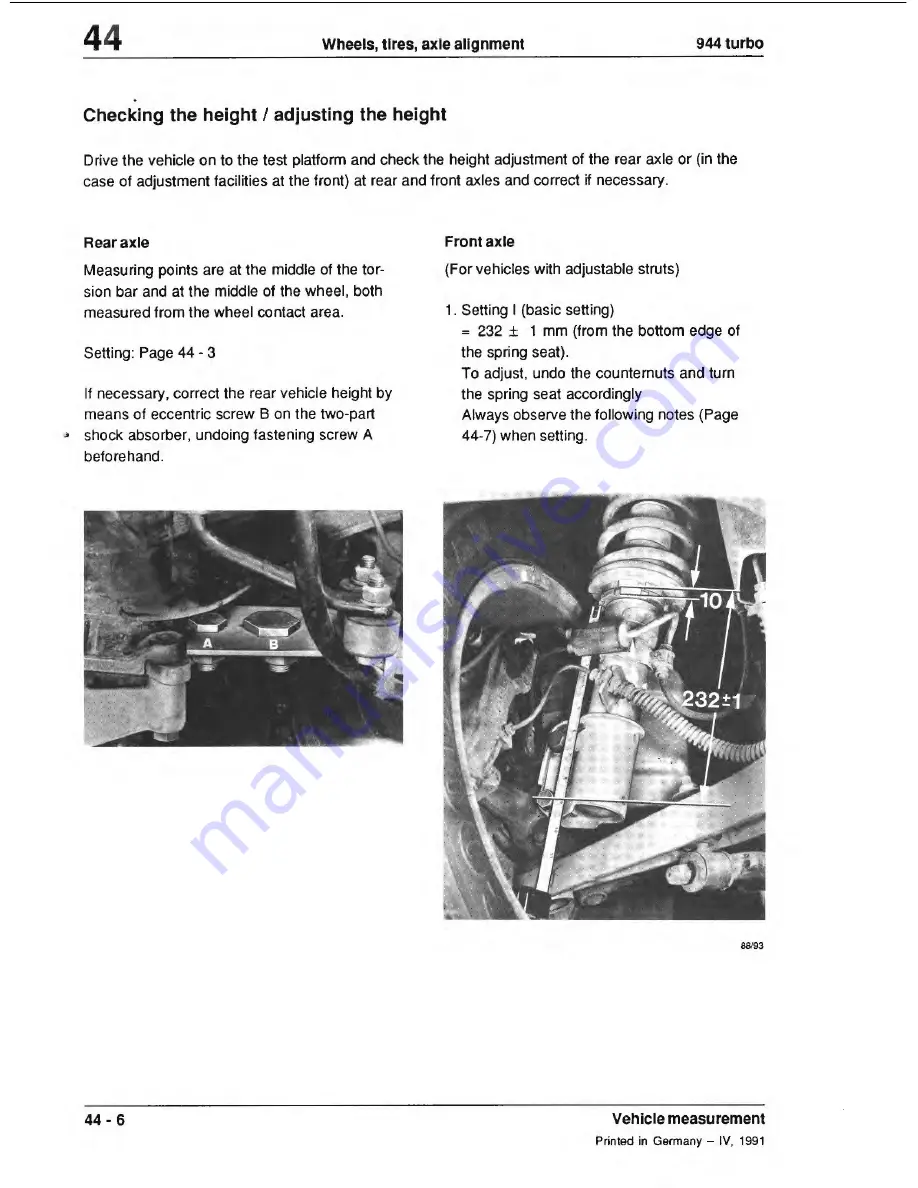 Porsche 944 Turbo 1988 Скачать руководство пользователя страница 283