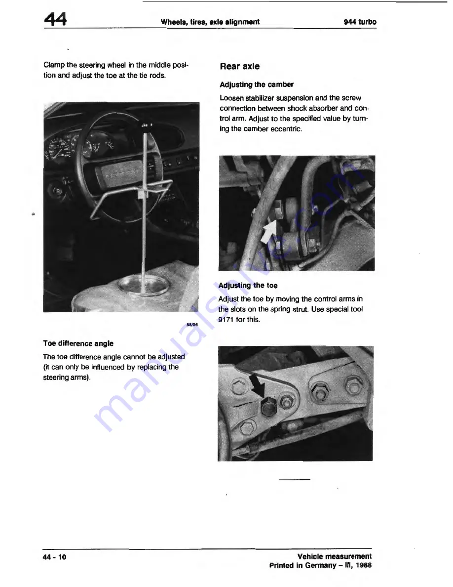 Porsche 944 Turbo 1988 Скачать руководство пользователя страница 287