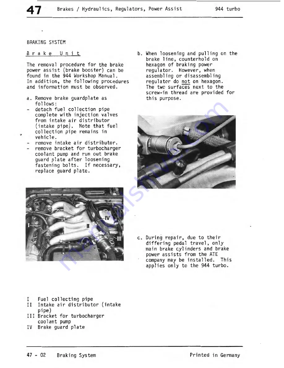 Porsche 944 Turbo 1988 Workshop Manual Download Page 305