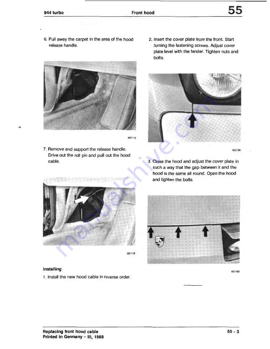 Porsche 944 Turbo 1988 Workshop Manual Download Page 318