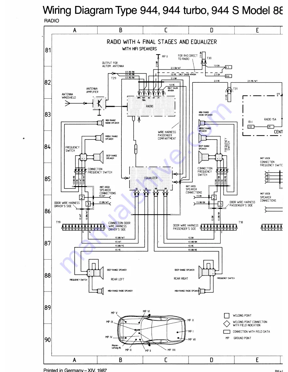 Porsche 944 - VOLUME 5-ELECTRICAL Скачать руководство пользователя страница 50